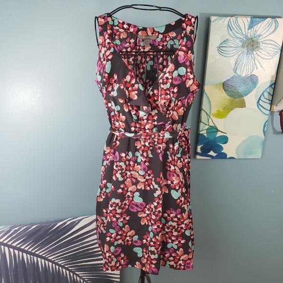 Fynn & Rose Dresses & Skirts - Fynn & Rose pink red floral faux wrap summer dress